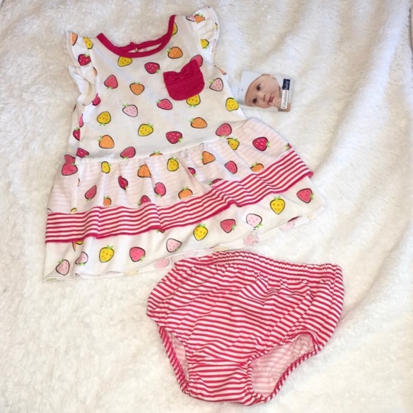 New! Vitamins Baby dress + matching diaper cover - Picture 2 of 4